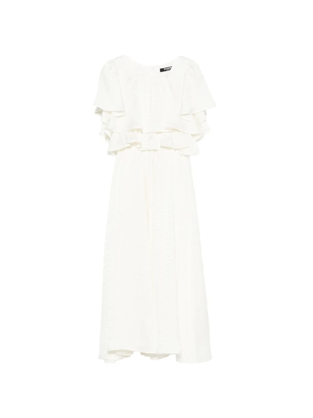 Balmain Kids Abito con ruches - Bianco
