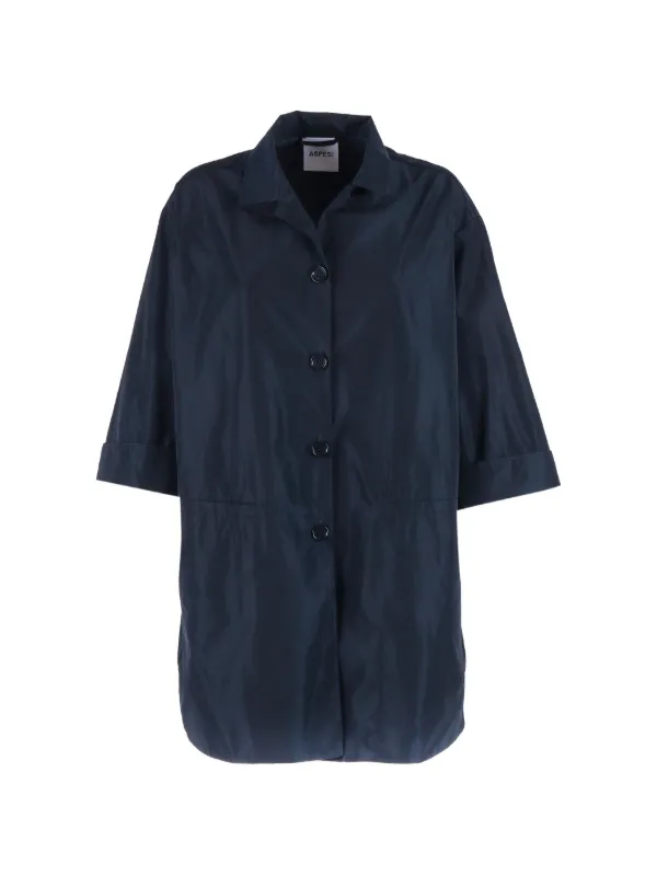ASPESI Button-down Donna Coat in Blue