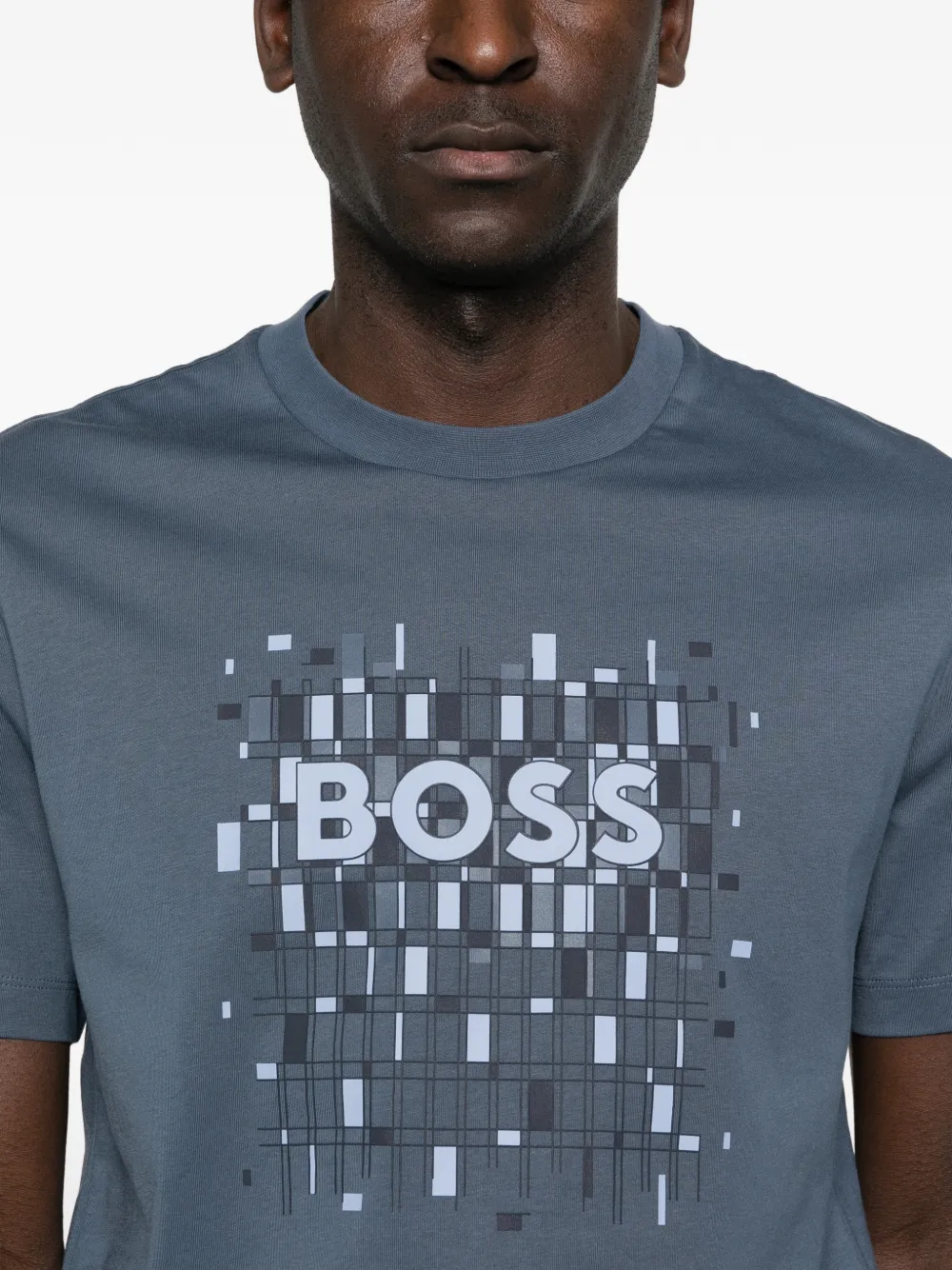 BOSS T-shirt met grafische print Blauw