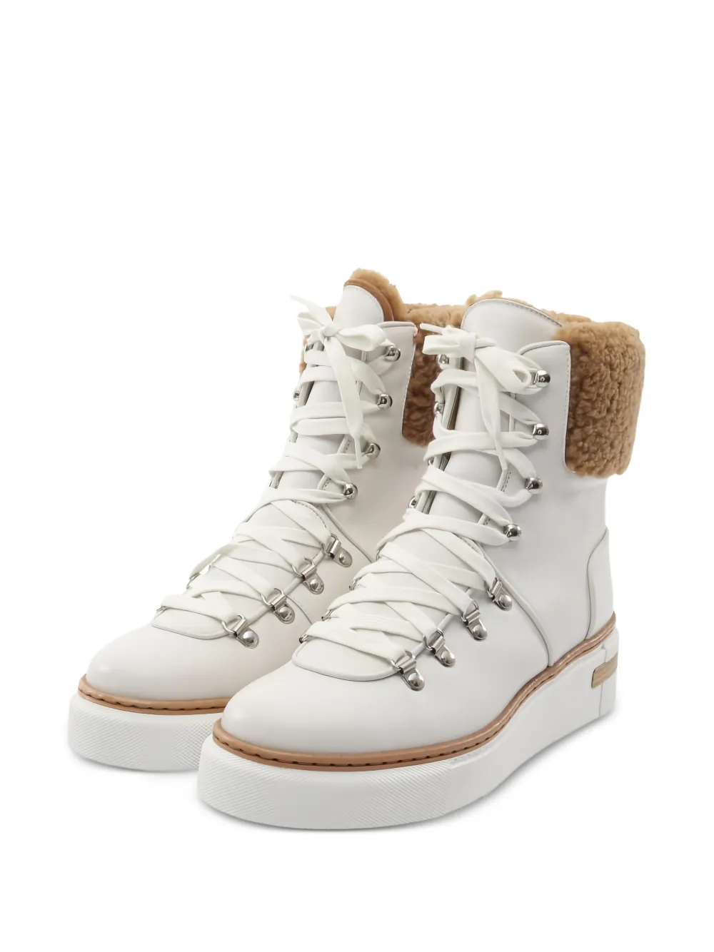 Hermès Pre-Owned 2010sFlocon lace-up boots - Weiß