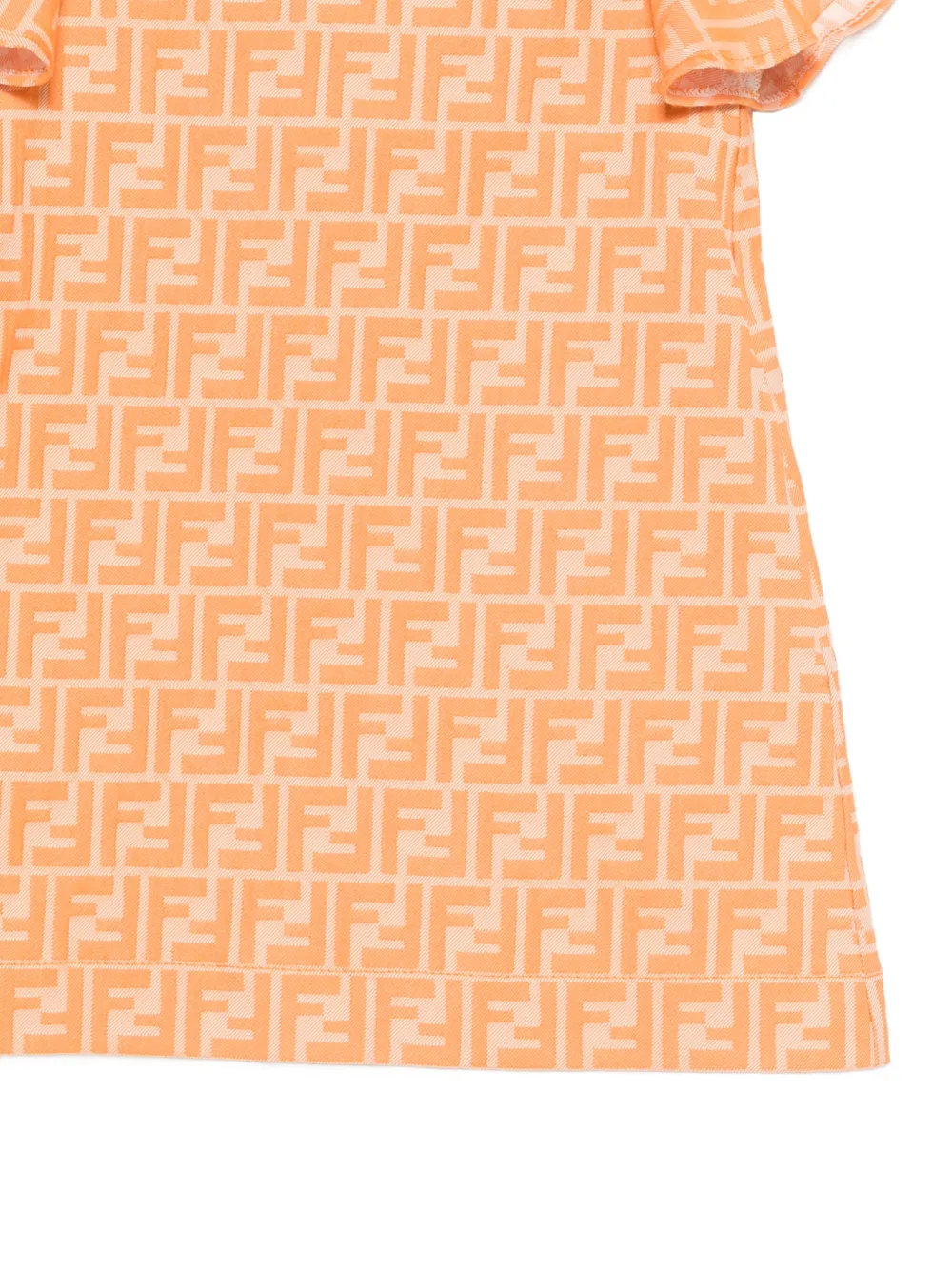 Fendi Kids Jurk met ronde hals Oranje