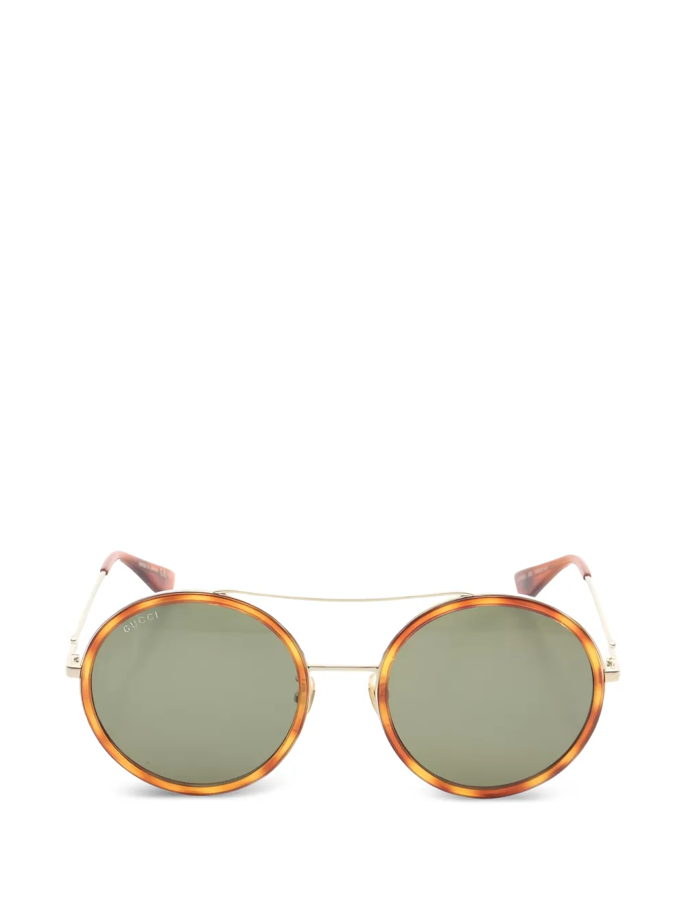 Gucci Pre-Owned 2010 bee round sunglasses - Marrone