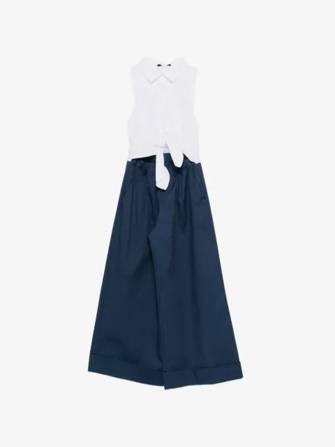 Balmain Kids Mouwloze jumpsuit met gestrikte voorkant