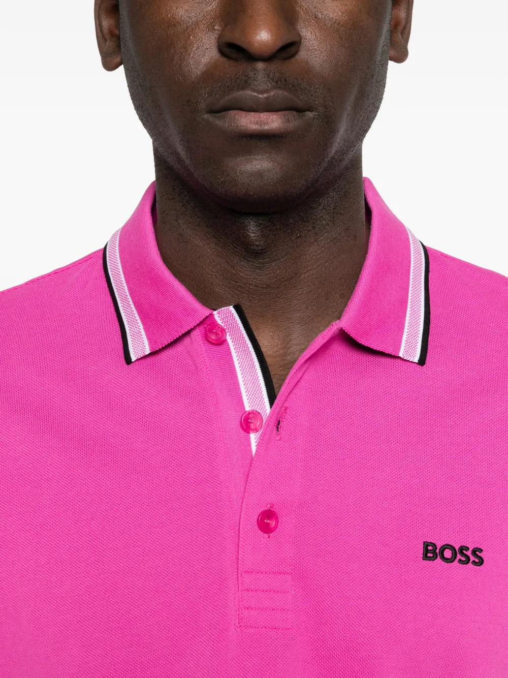 BOSS Poloshirt met korte mouwen Roze