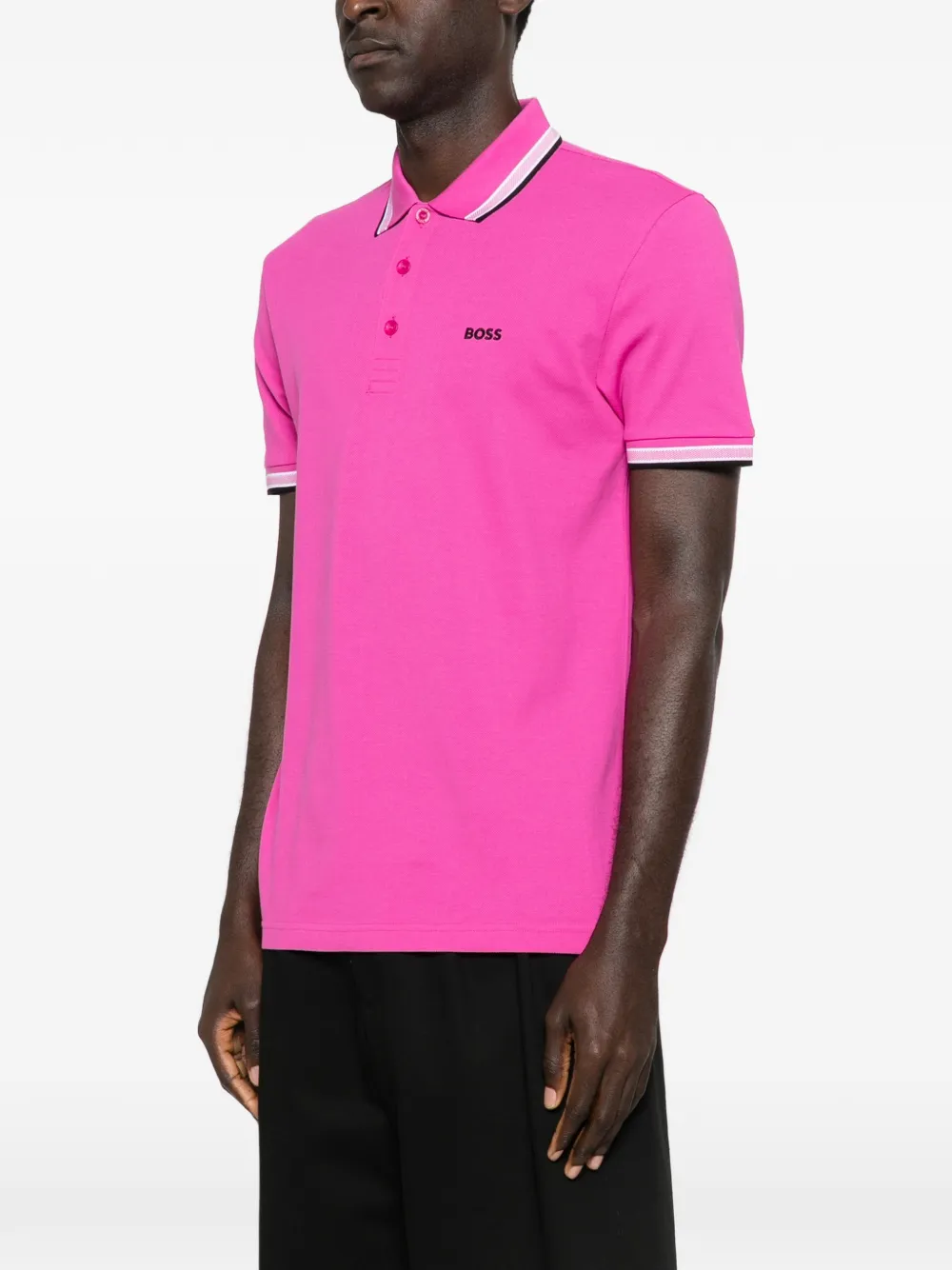 BOSS Poloshirt met korte mouwen Roze