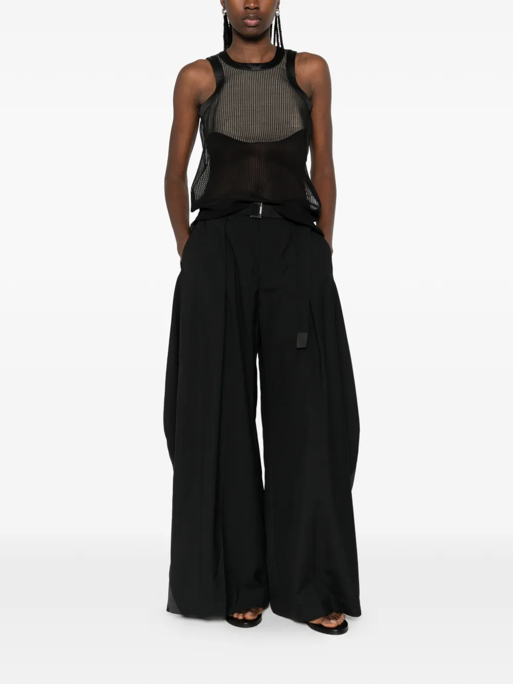  Sacai Belted Trousers - Black 