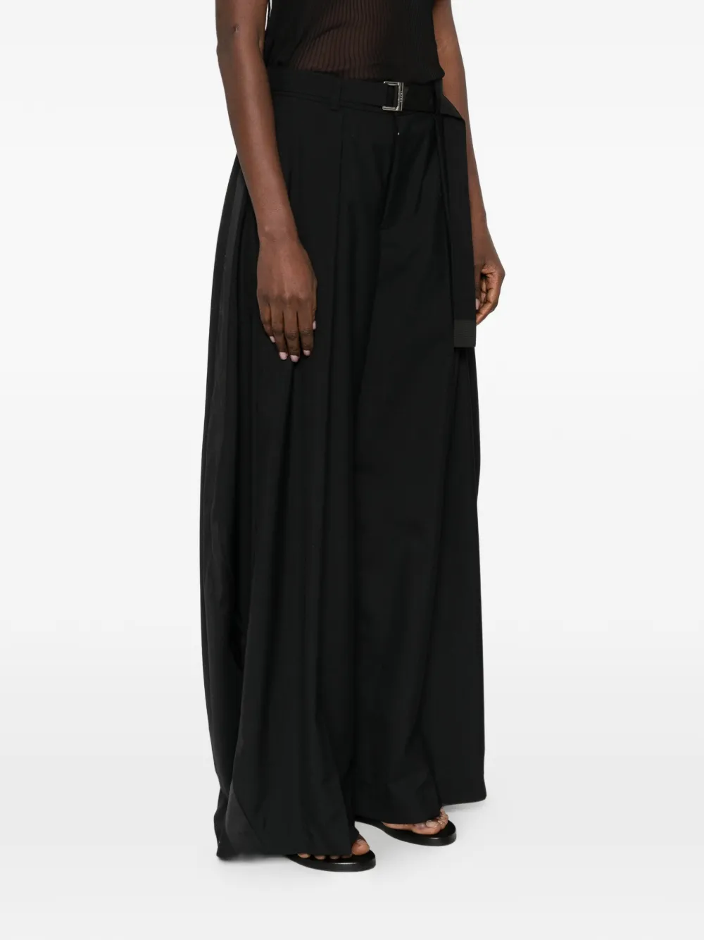  Sacai Belted Trousers - Black 