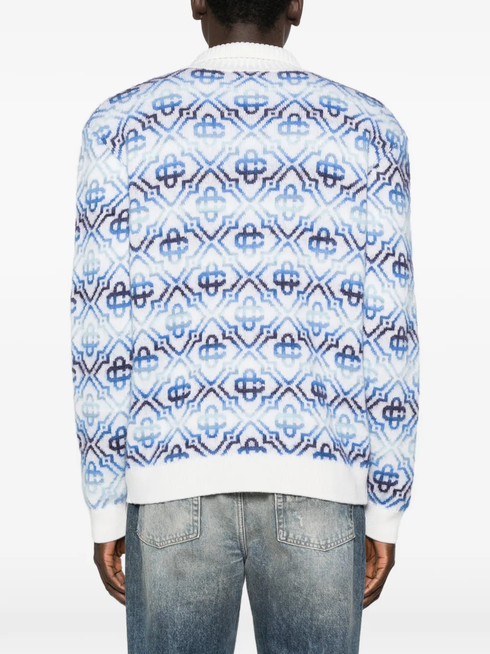 Casablanca Space Dye vest met lange mouwen en monogram Wit