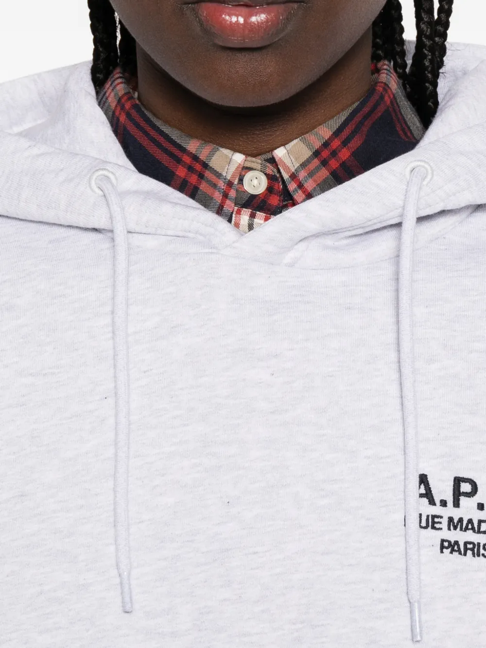 A.P.C. Hoodie met geborduurd logo Grijs