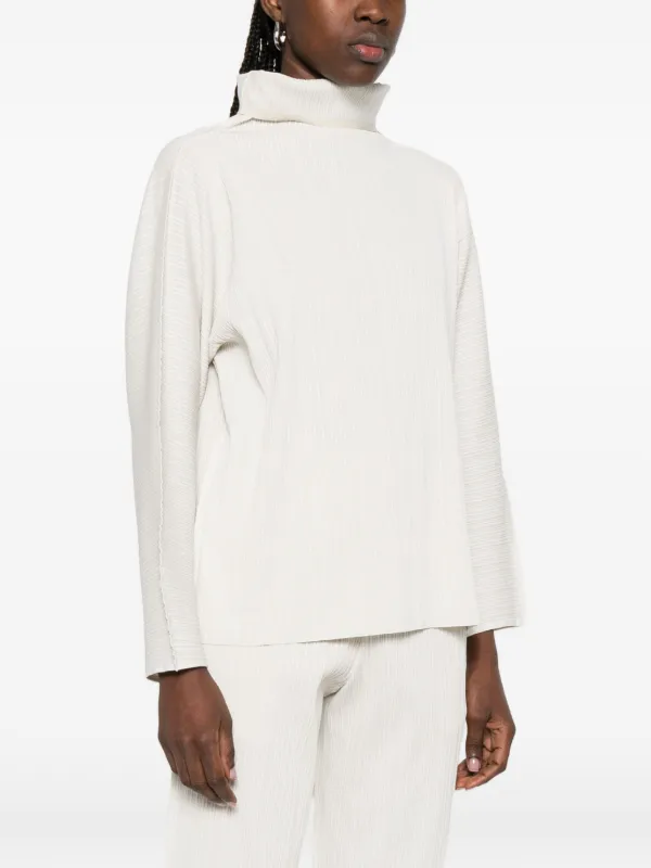 Pleats Please Issey Miyake A-Poc Shell Pleated mock-neck Top