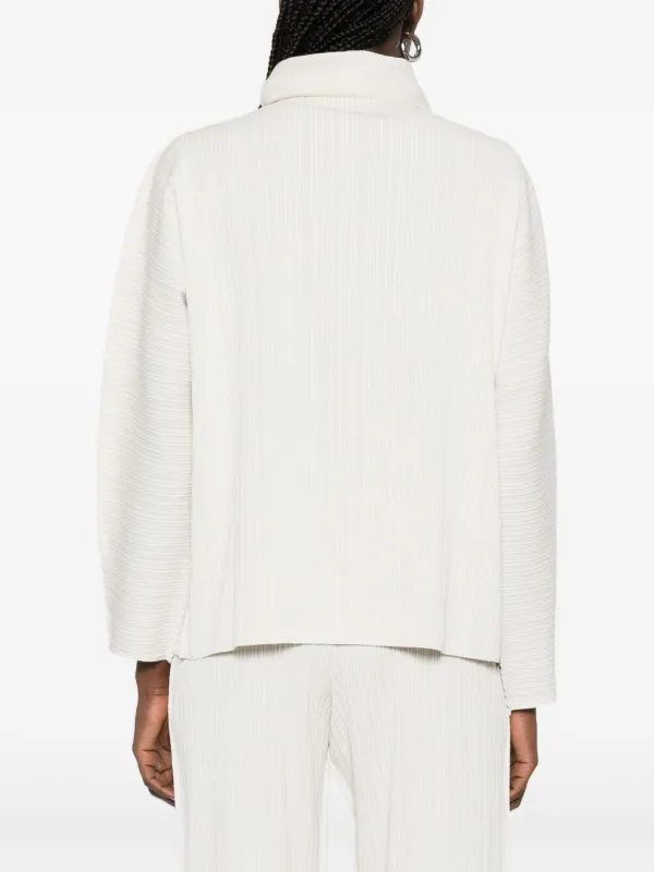 Pleats Please Issey Miyake A-Poc Shell Pleated mock-neck Top