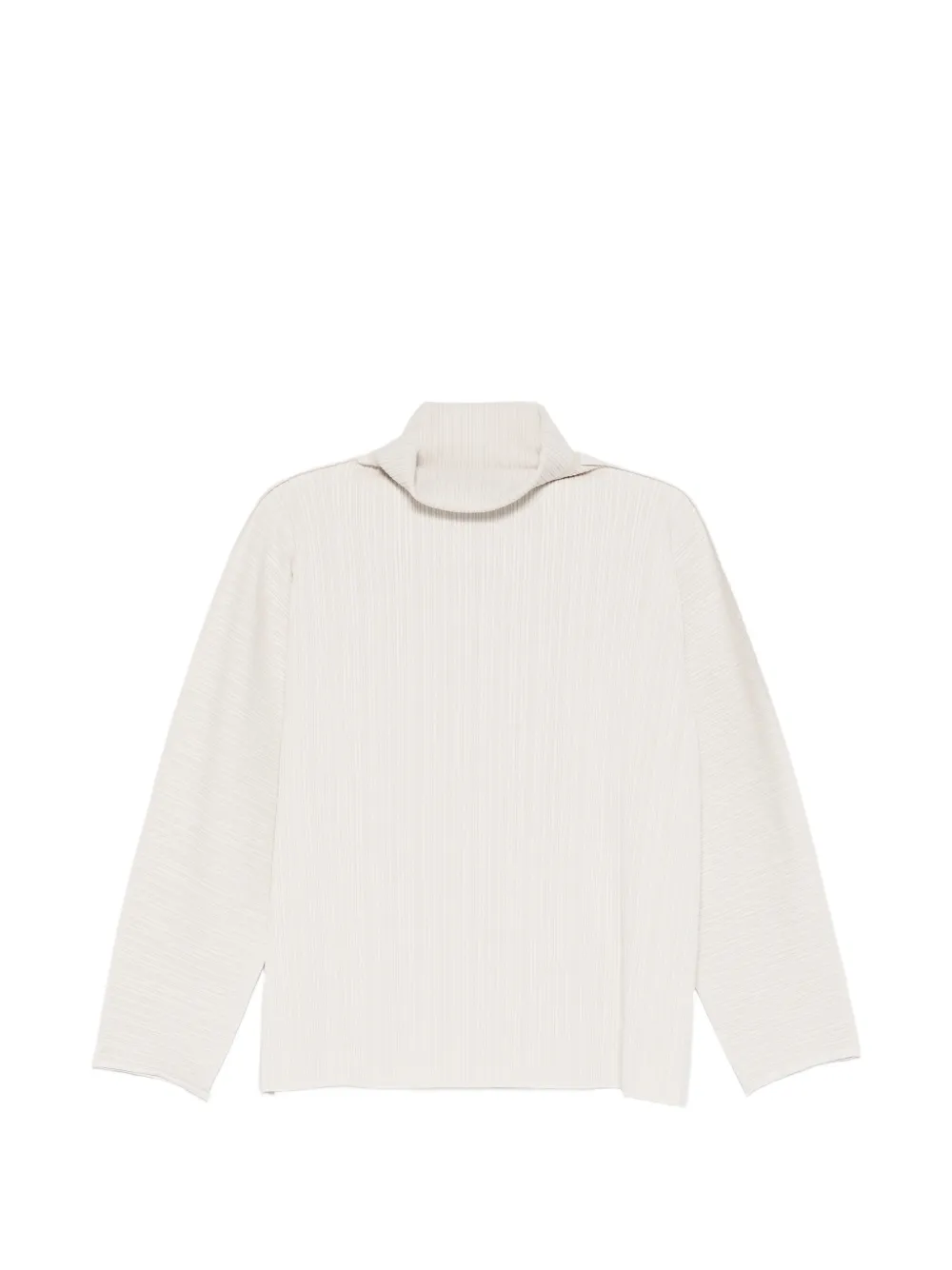 Pleats Please Issey Miyake A-Poc Shell pleated mock-neck top - Toni neutri