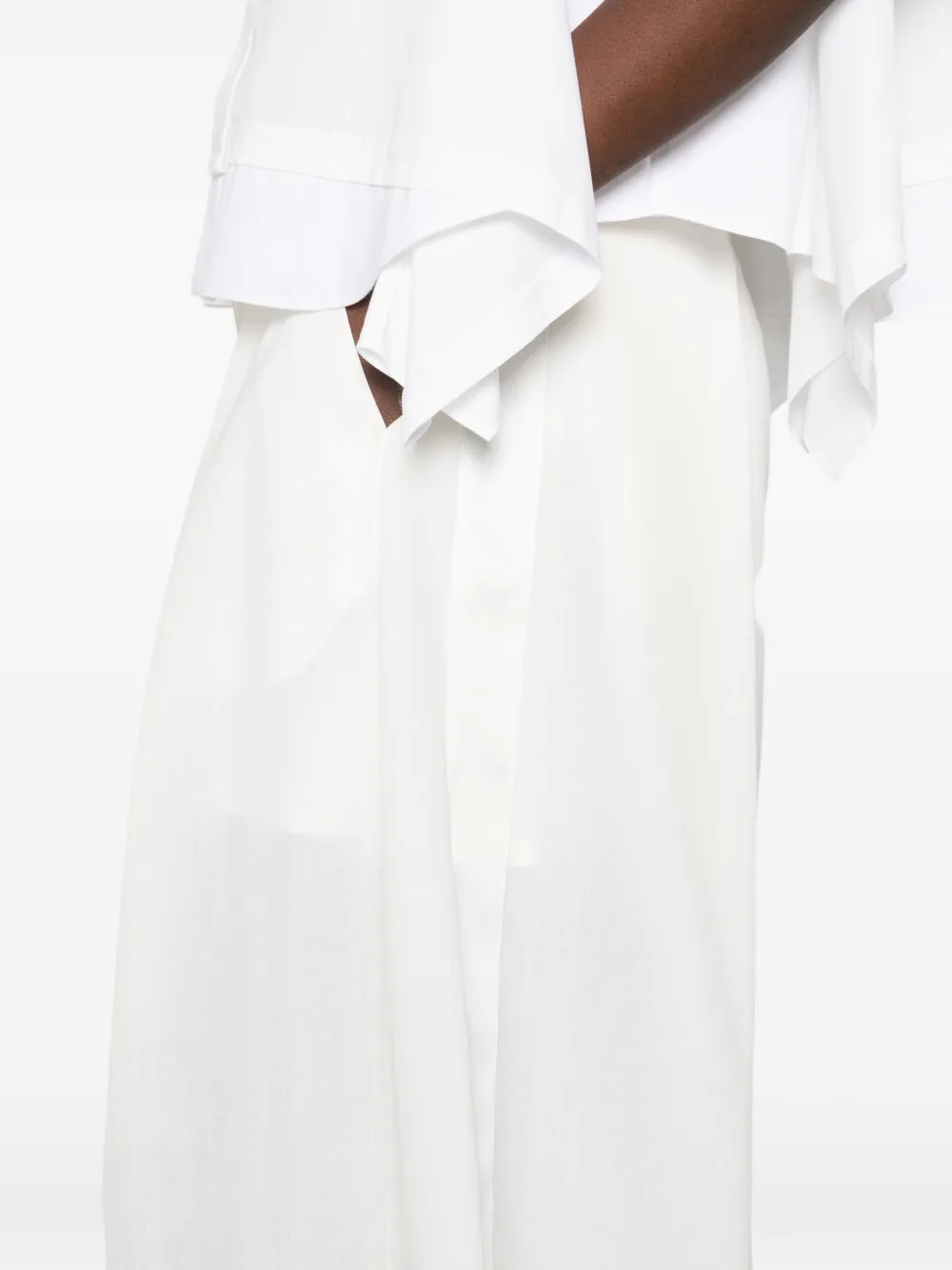 sacai Broek met gesp Wit