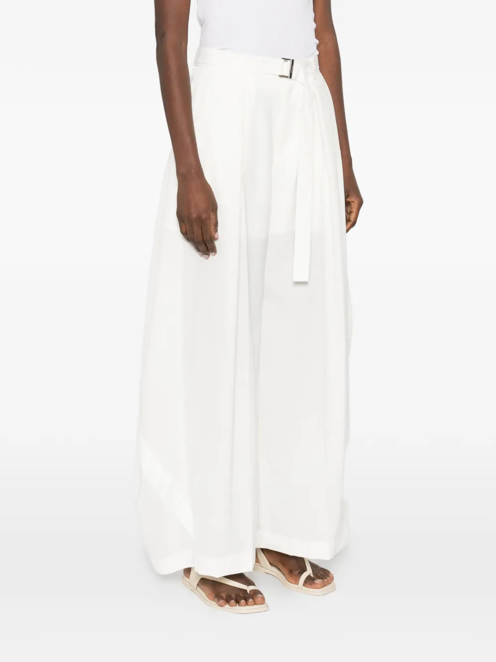 sacai Broek met gesp Wit