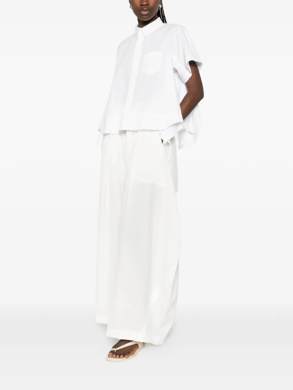 sacai Broek met gesp Wit