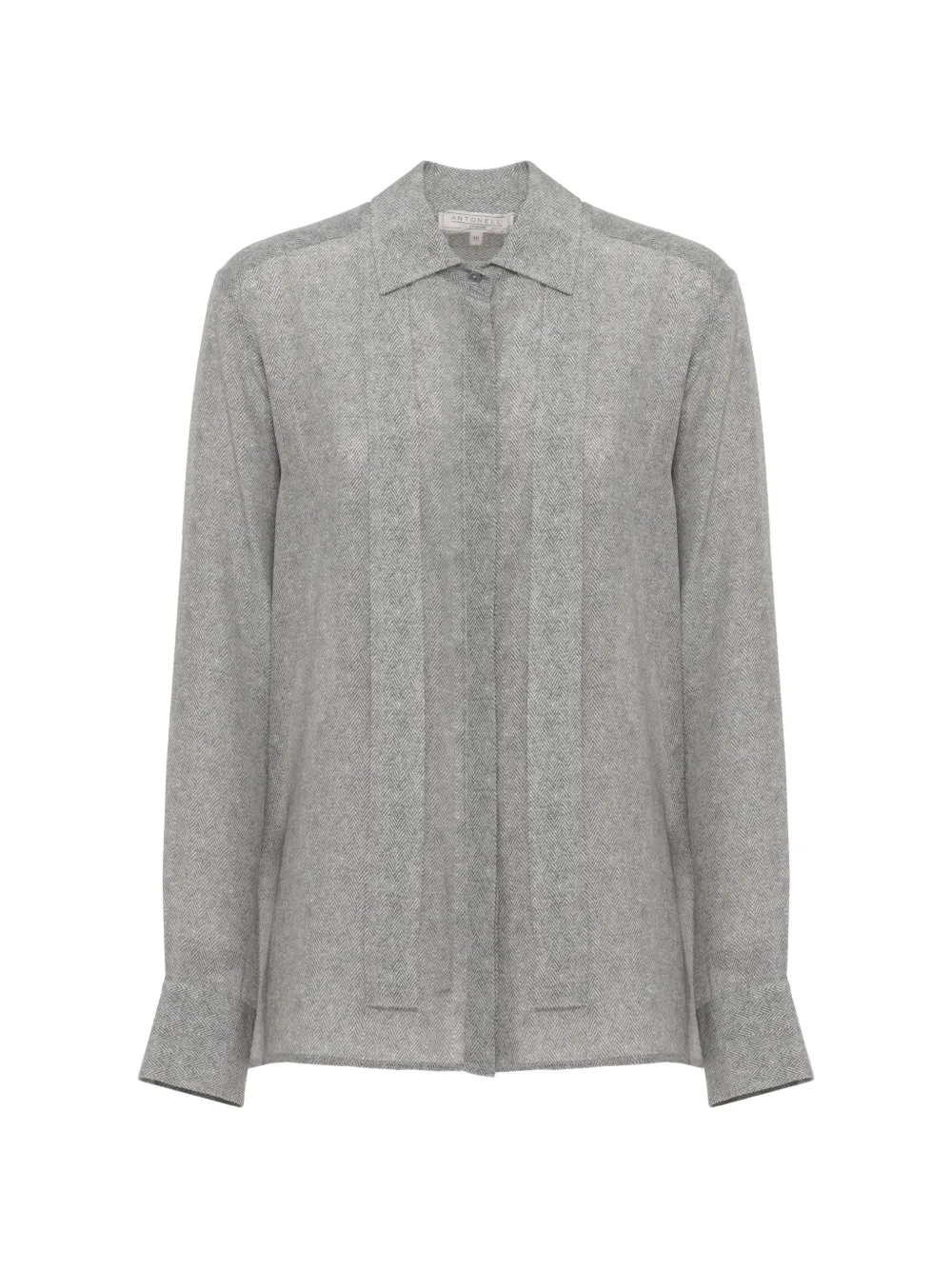 Antonelli herringbone long-sleeved shirt - Grigio