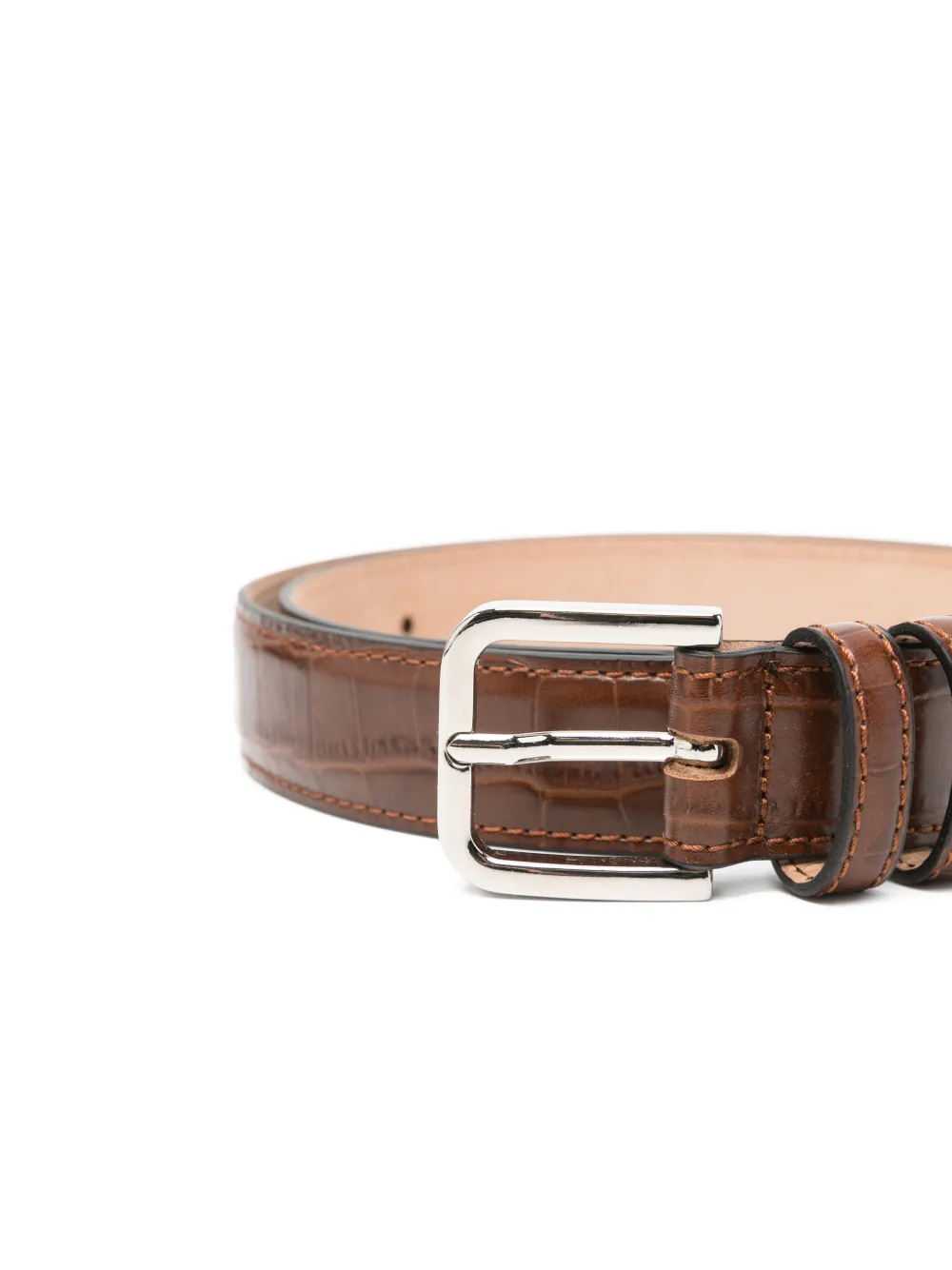  Cordera Crocodile-effect Belt - Brown 