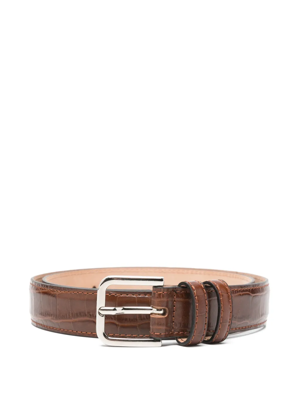 Cordera crocodile-effect belt - Marrone
