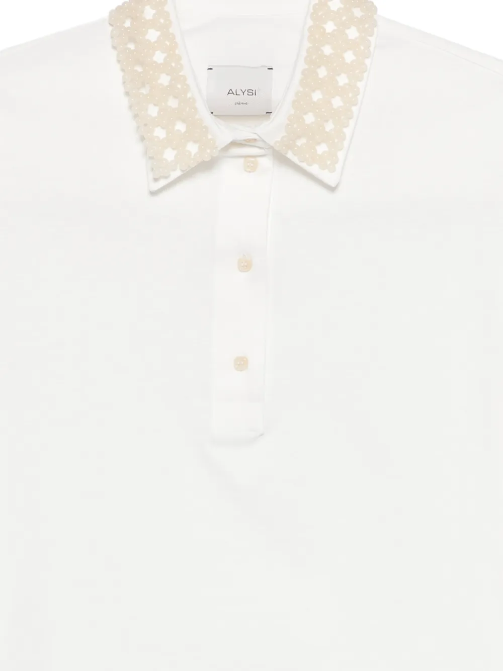 Alysi Beaded Polo Shirt - White 