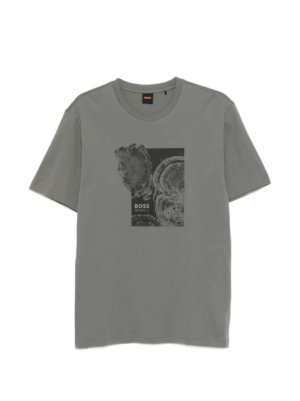 BOSS crew-neck graphic-print T-shirt – Grey BOSS crew-neck graphic-print T-shirt – Grey