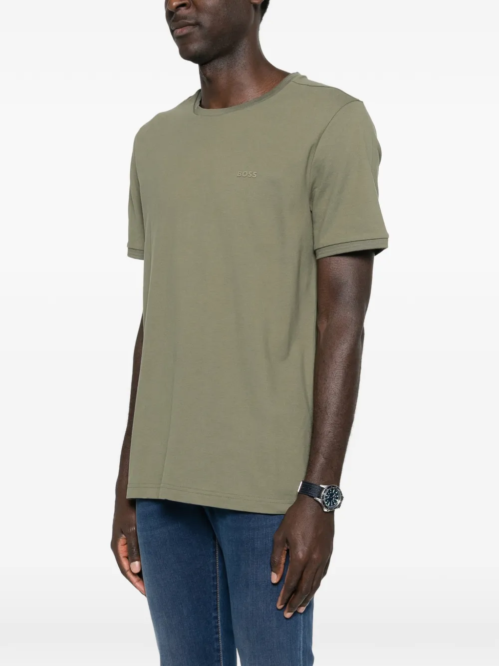 BOSS T-shirt met ronde hals Groen