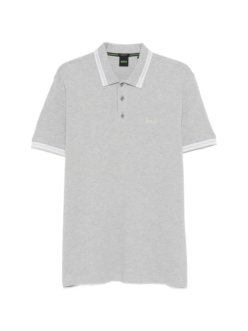 BOSS striped-collar polo shirt - Grigio
