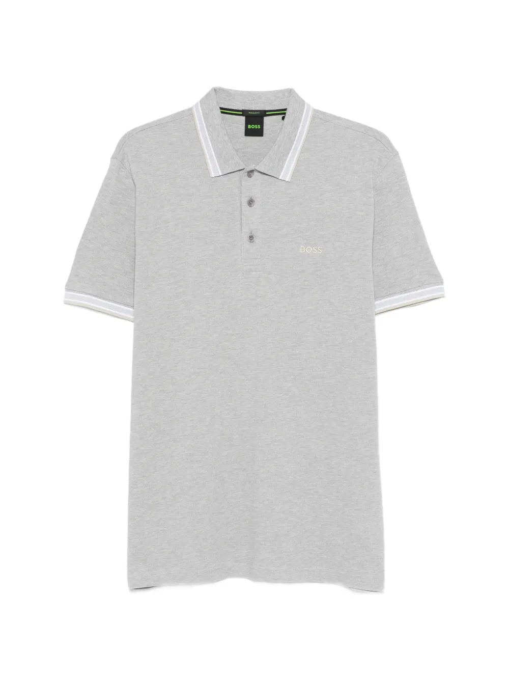 BOSS striped-collar polo shirt - Grigio