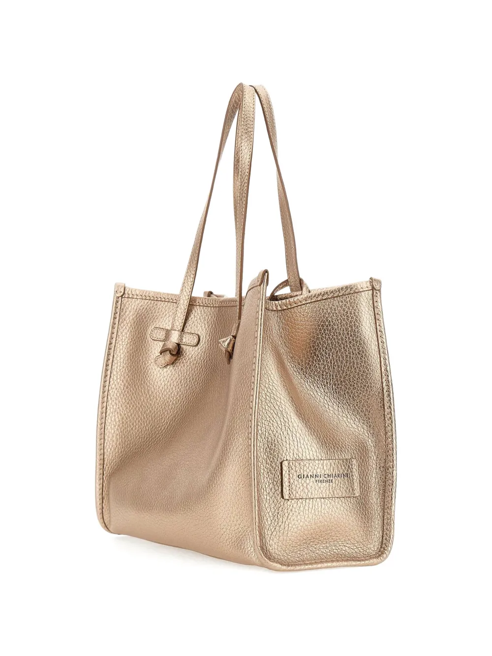 GIANNI CHIARINI Marcella grained-leather shoulder bag - Oro