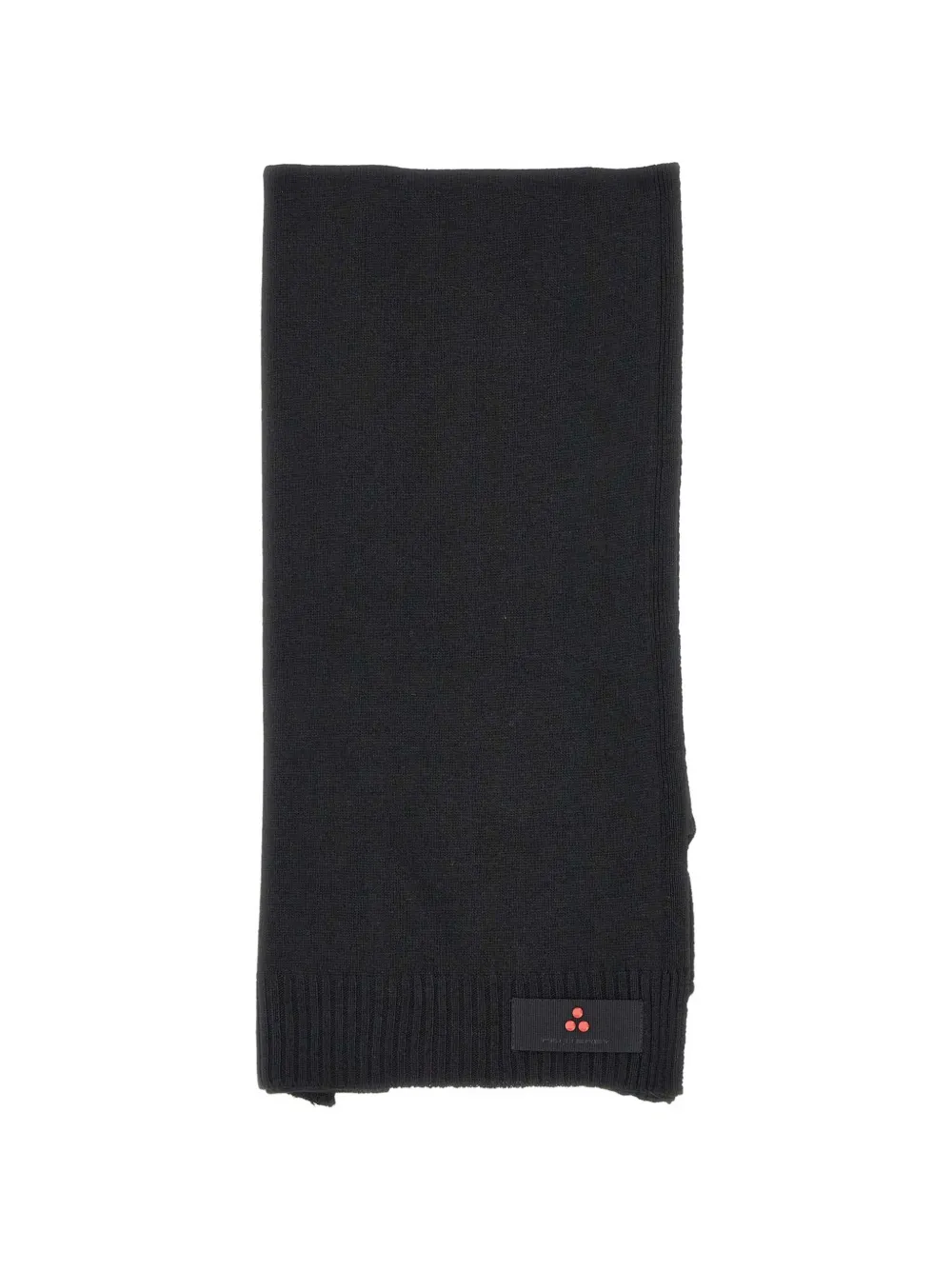 Peuterey Adasic ribbed logo-patch scarf - Nero
