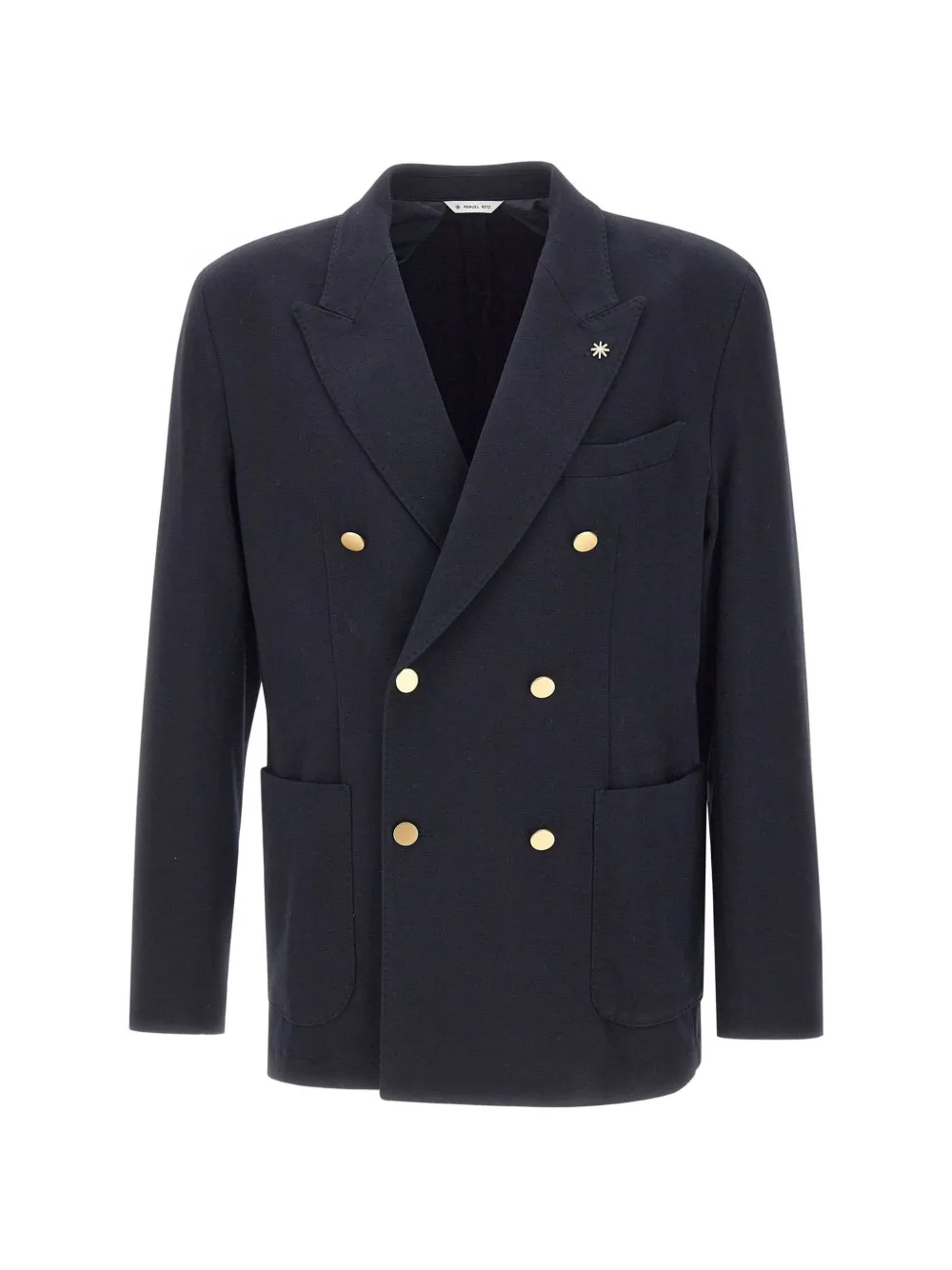 Manuel Ritz Double-breasted Blazer In Blue