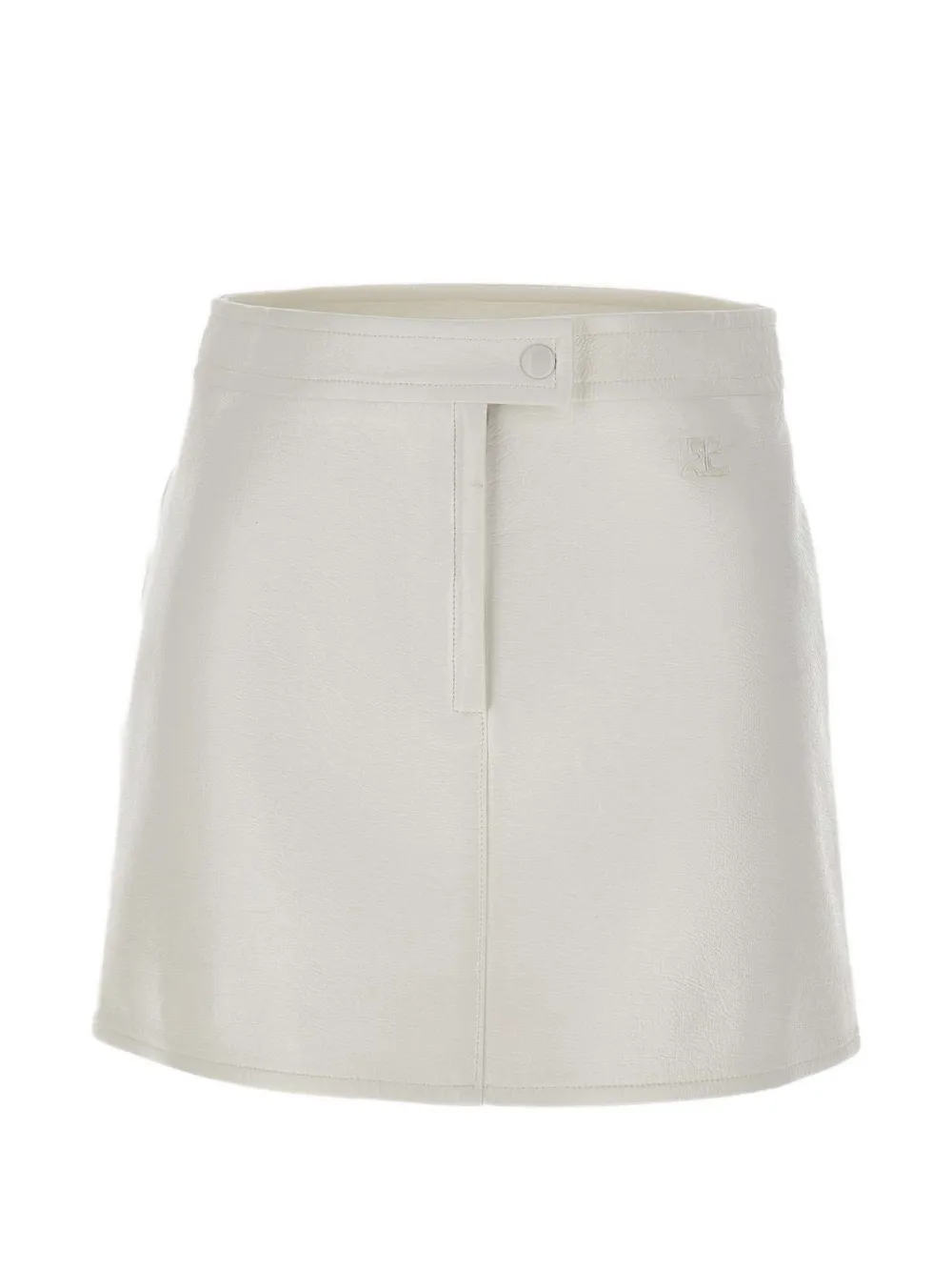 Courrèges logo-applique short skirt - Bianco