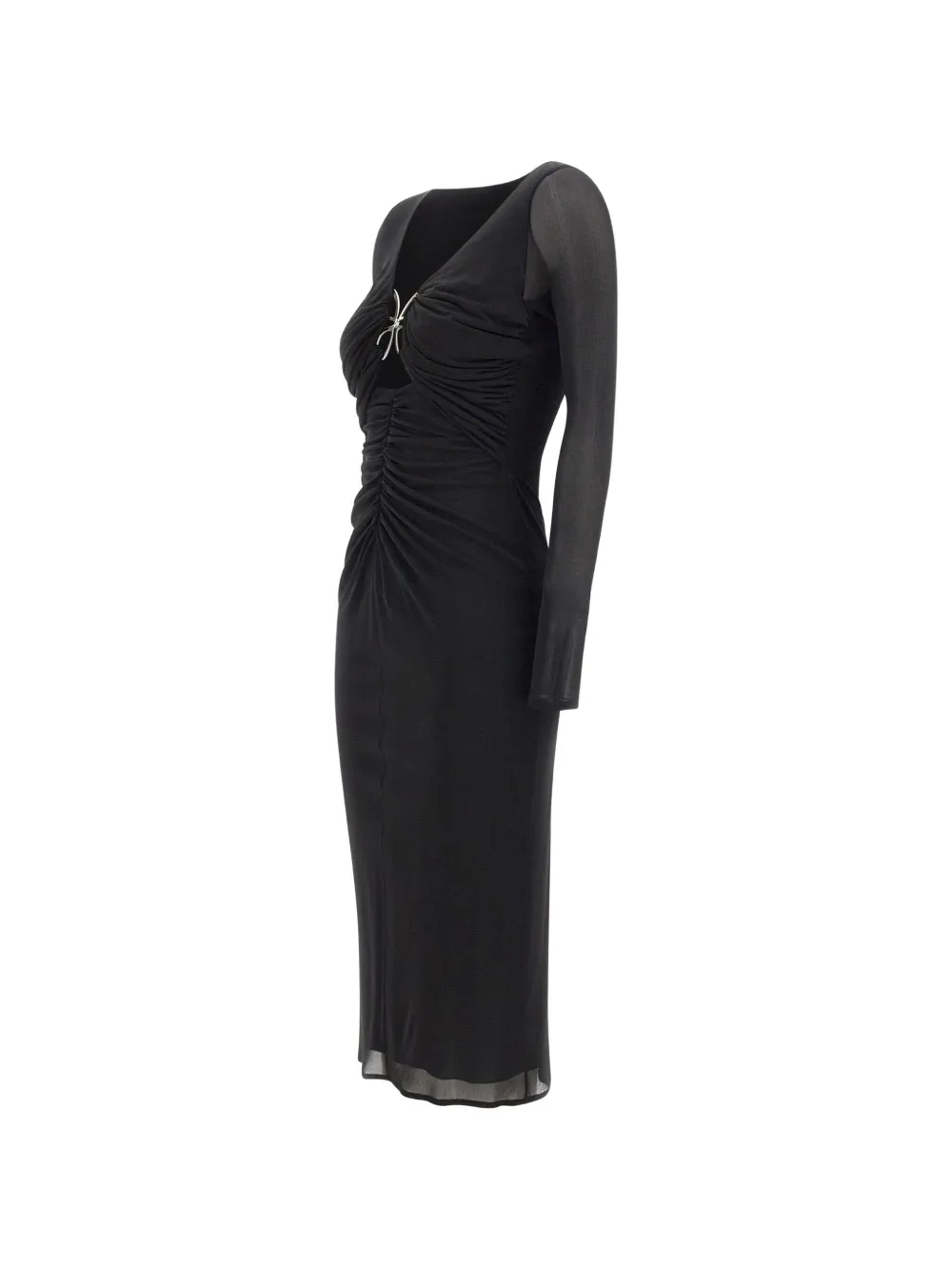 Blumarine Midi-jurk met vlindersluiting en ruches Zwart