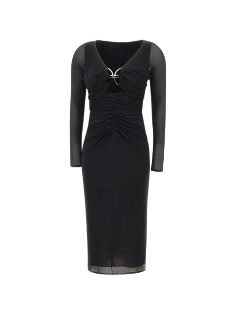 Blumarine vestido midi con diseño fruncido y detalle de mariposa