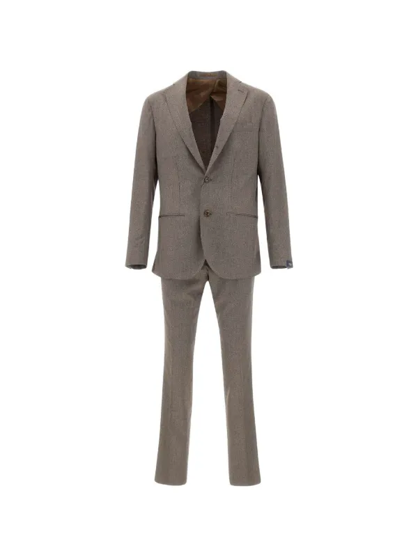 Barba Single-breasted Suit in Brown