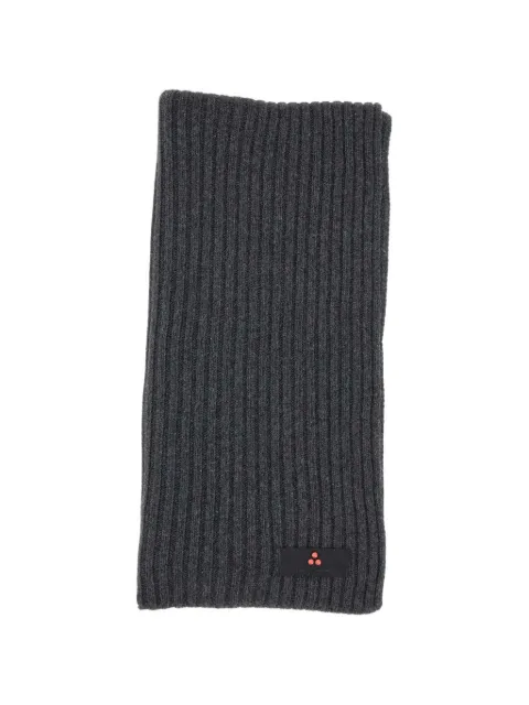 Peuterey ribbed-knit logo-patch scarf