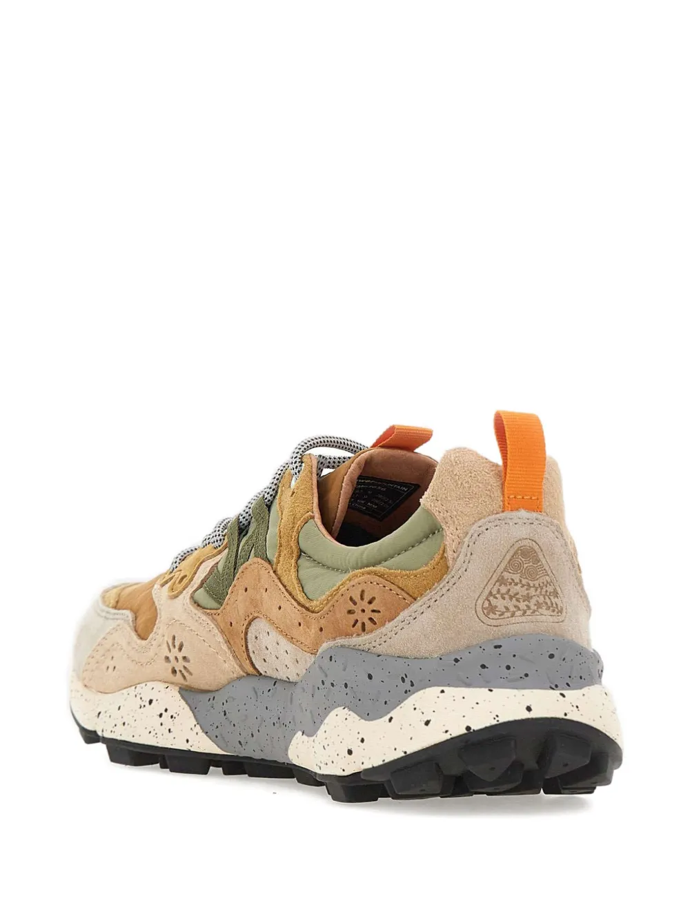 FLOWER MOUNTAIN suede panelled sneakers Bruin