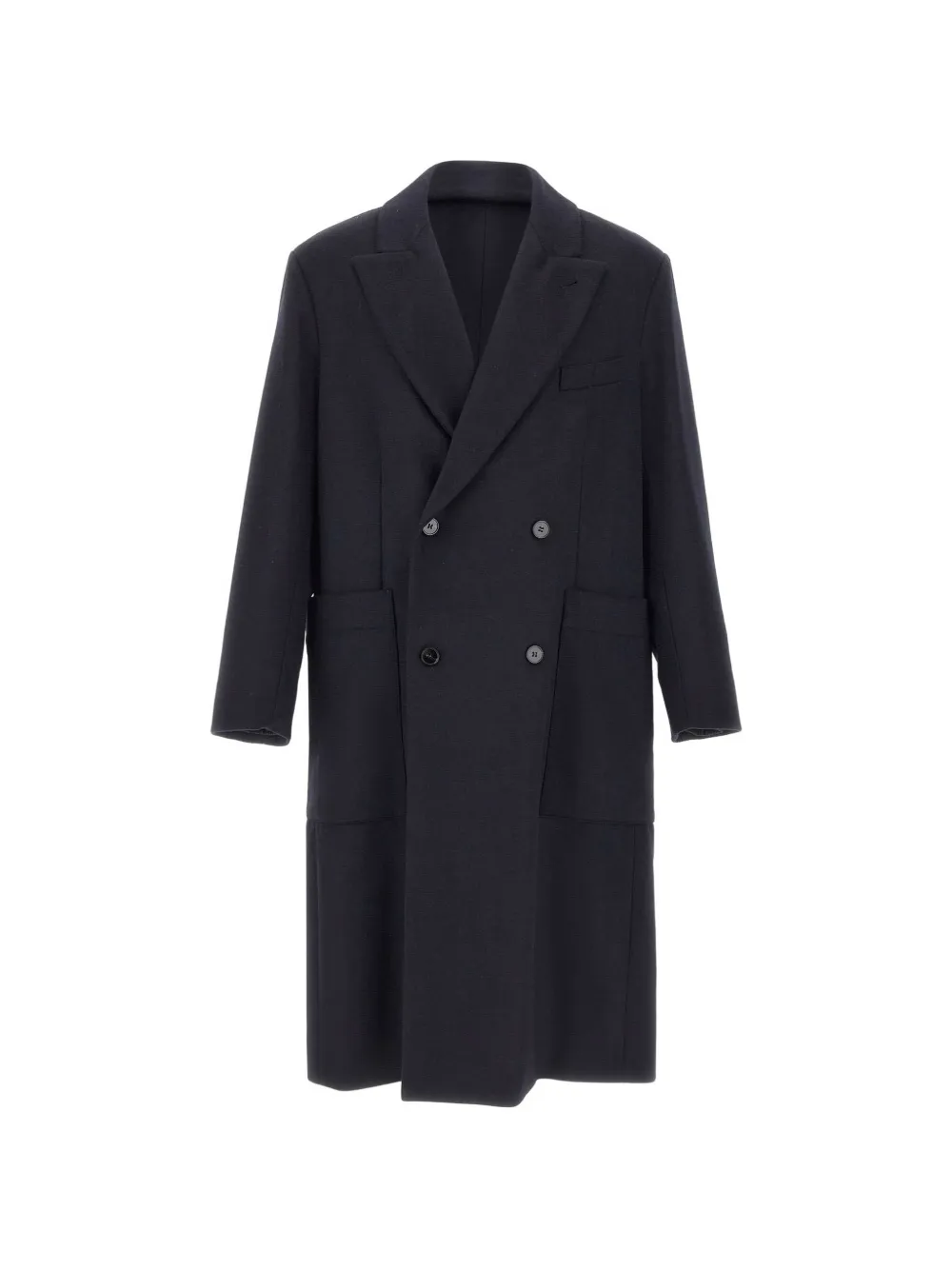 Paltò double-breasted peak-lapel coat - Blu