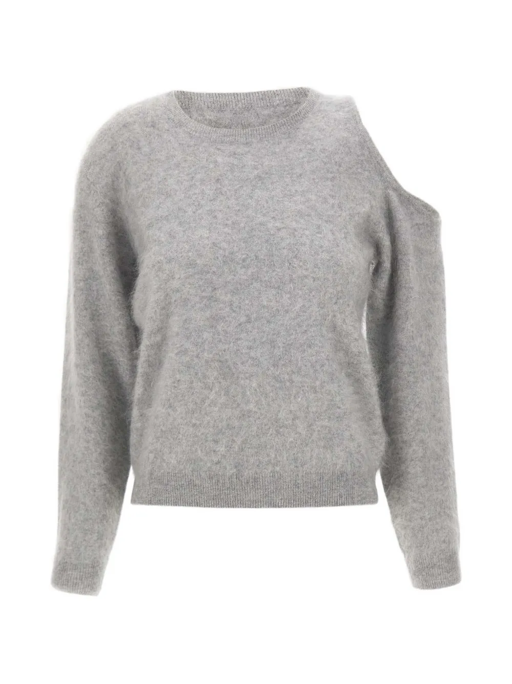 Not Shy Ribbed Sweater In Gray