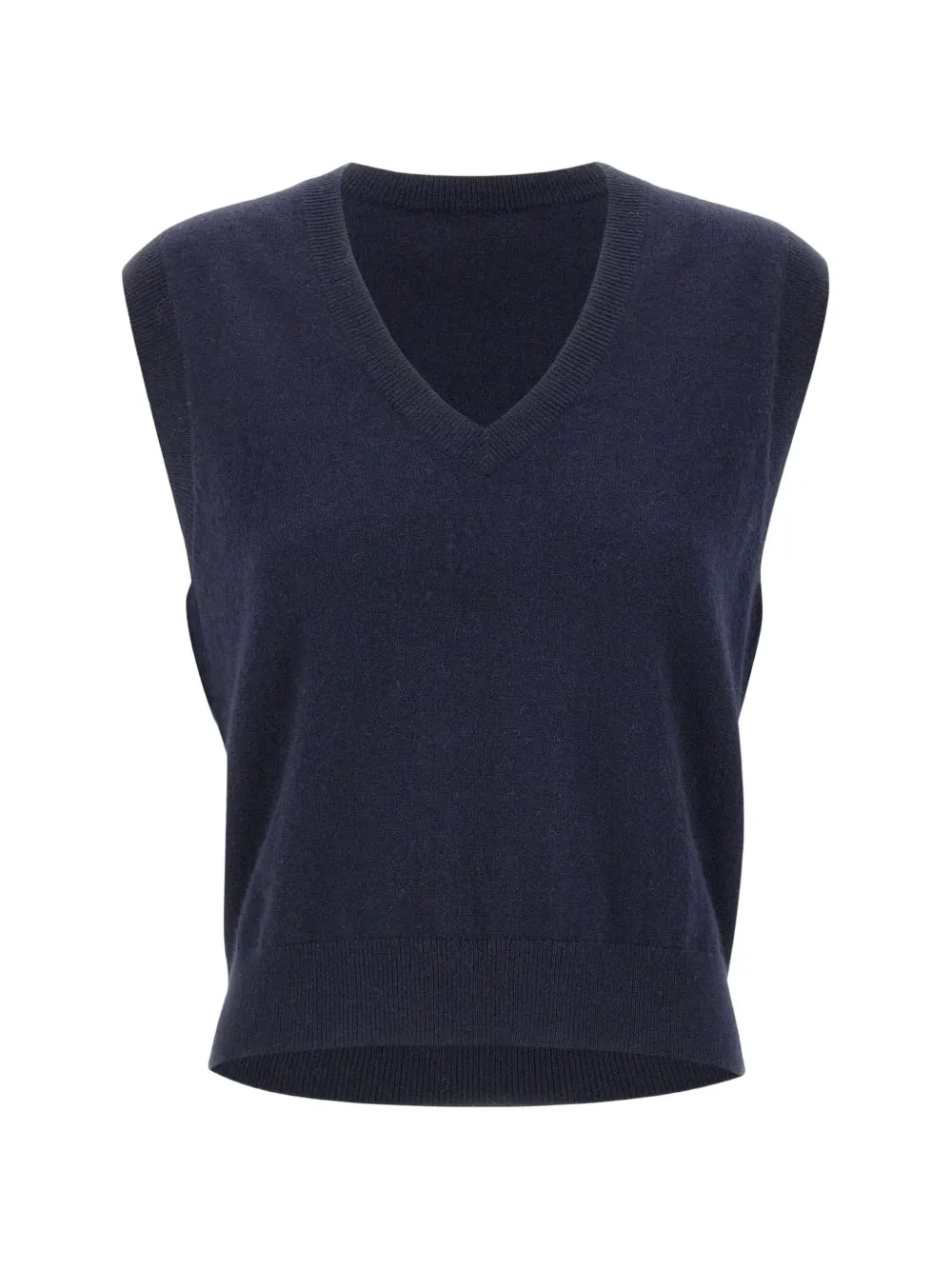 Not Shy ribbed V-neck top - Blu