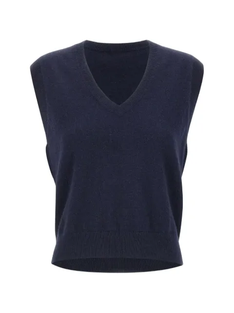 Not Shy ribbed V-neck top