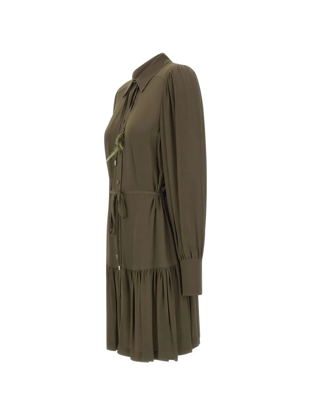  Liu Jo Feather Pleated Dress - Green 