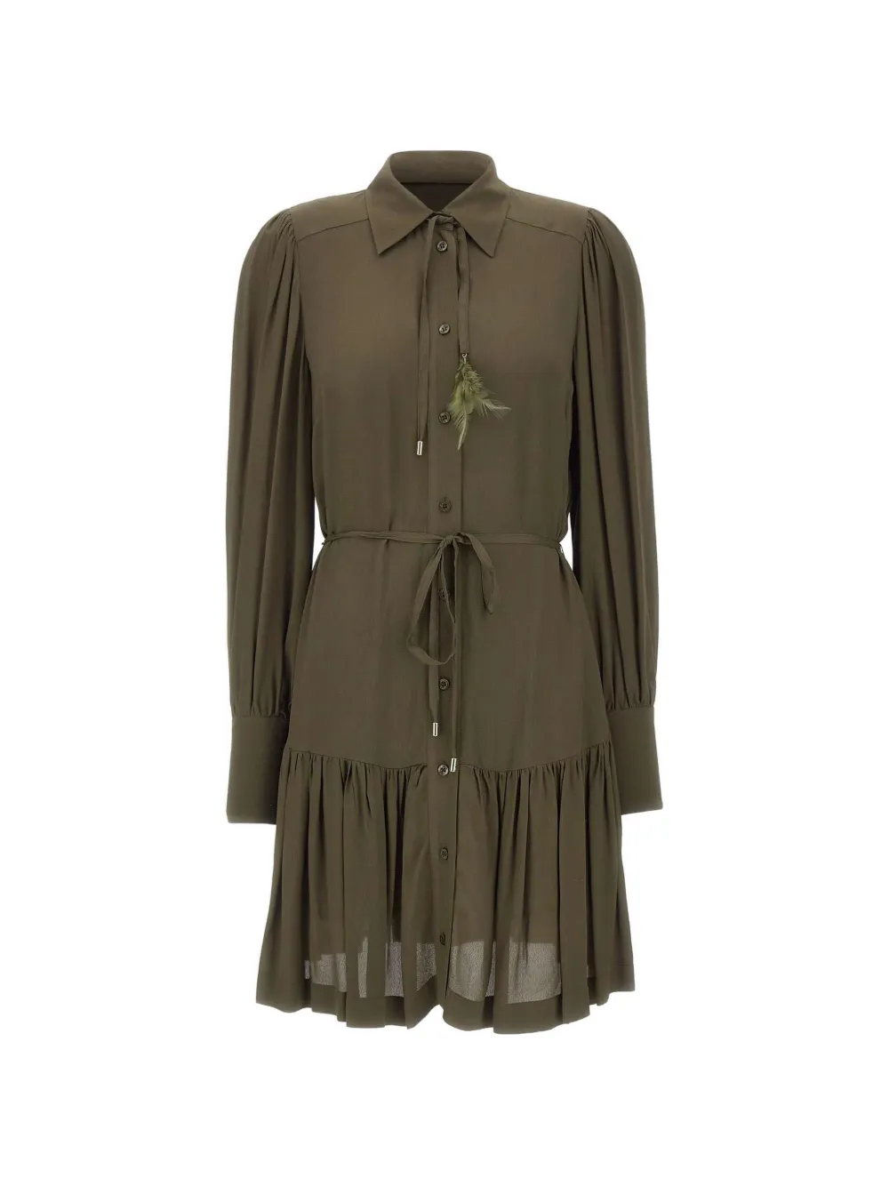 LIU JO feather pleated dress - Verde