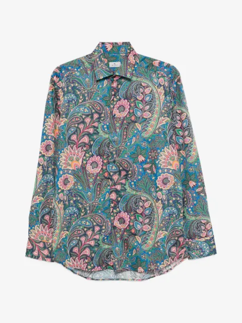 ETRO shirt in cotton muslin with Paisley foliage motif