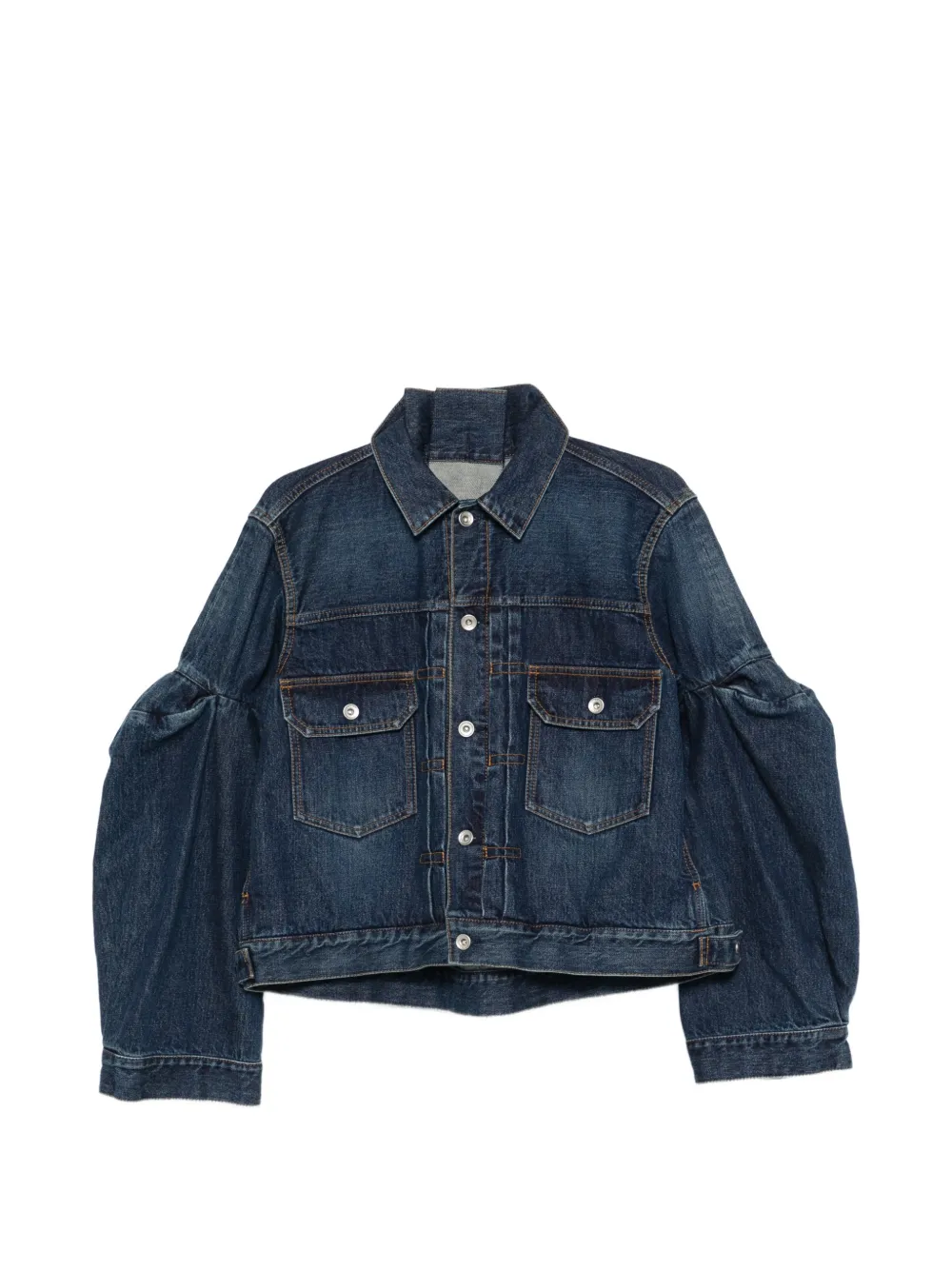 sacai button denim jacket - Blu