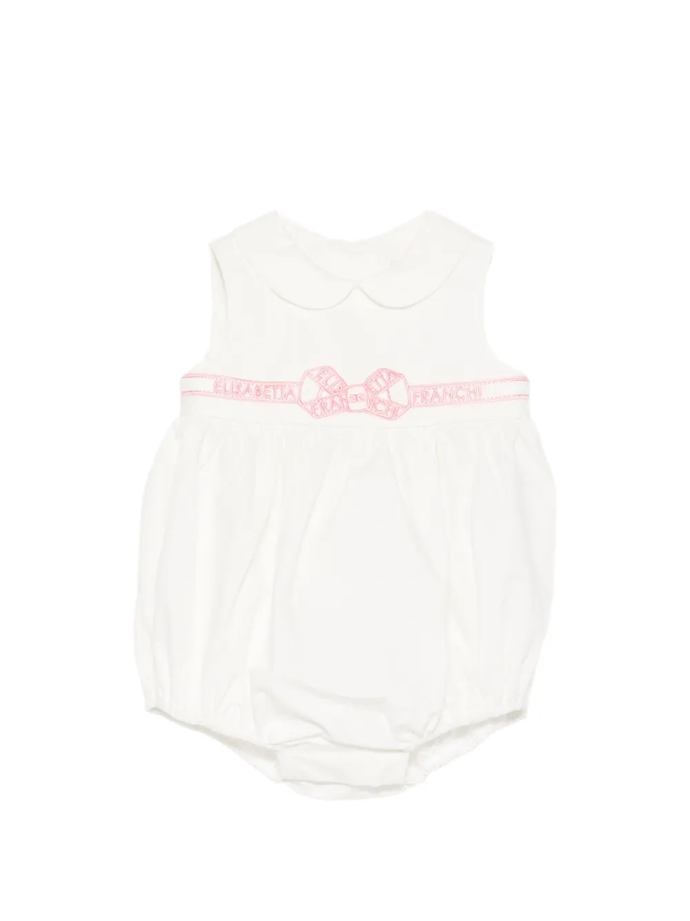 Elisabetta Franchi La Mia Bambina Tutina con colletto alla Peter Pan - Bianco