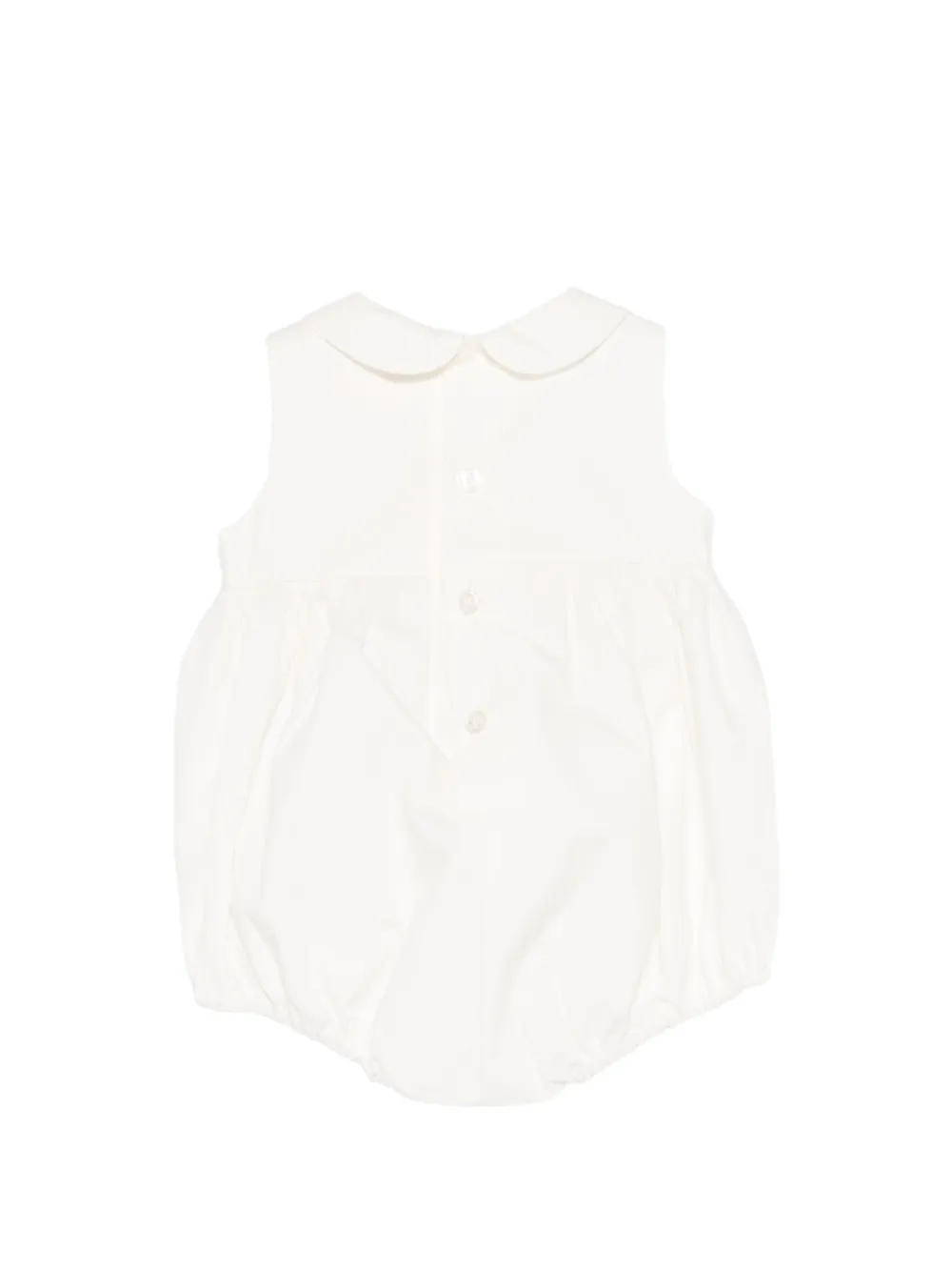 Elisabetta Franchi La Mia Bambina Romper met Peter Pan-kraag en afwerking Wit