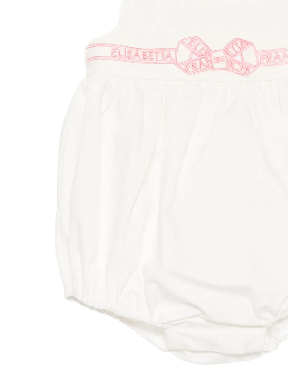 Elisabetta Franchi La Mia Bambina Romper met Peter Pan-kraag en afwerking Wit