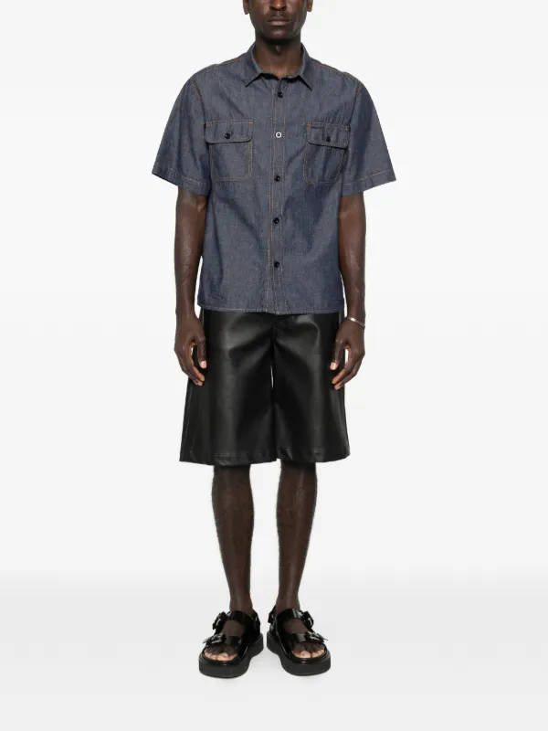 Sacai ポインテッドカラー シャツ | ブルー | FARFETCH JP