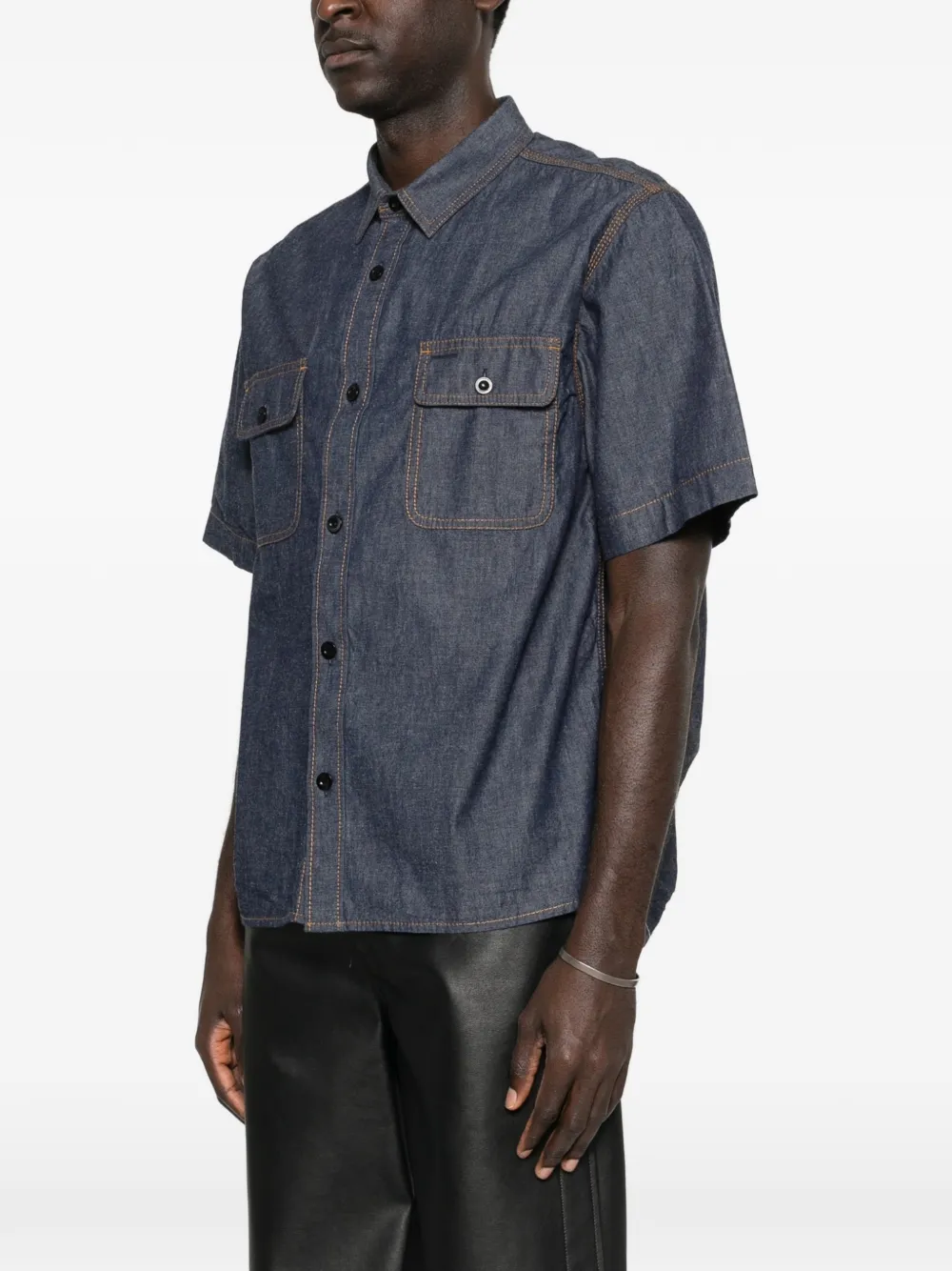 Sacai ポインテッドカラー シャツ | ブルー | FARFETCH JP