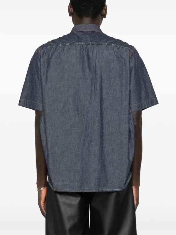 Sacai ポインテッドカラー シャツ | ブルー | FARFETCH JP